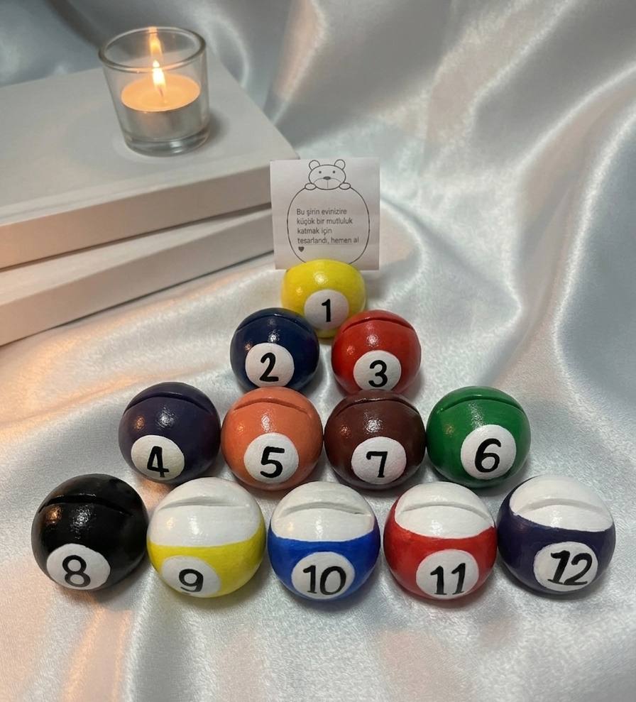 Bilardo Topu Fotoğraf Tutucu 12'li Set