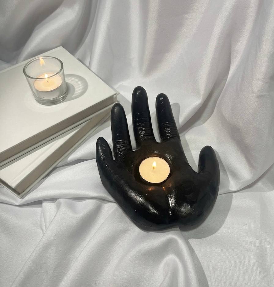 El Figürlü Mumluk Dekoratif Tealight Obje