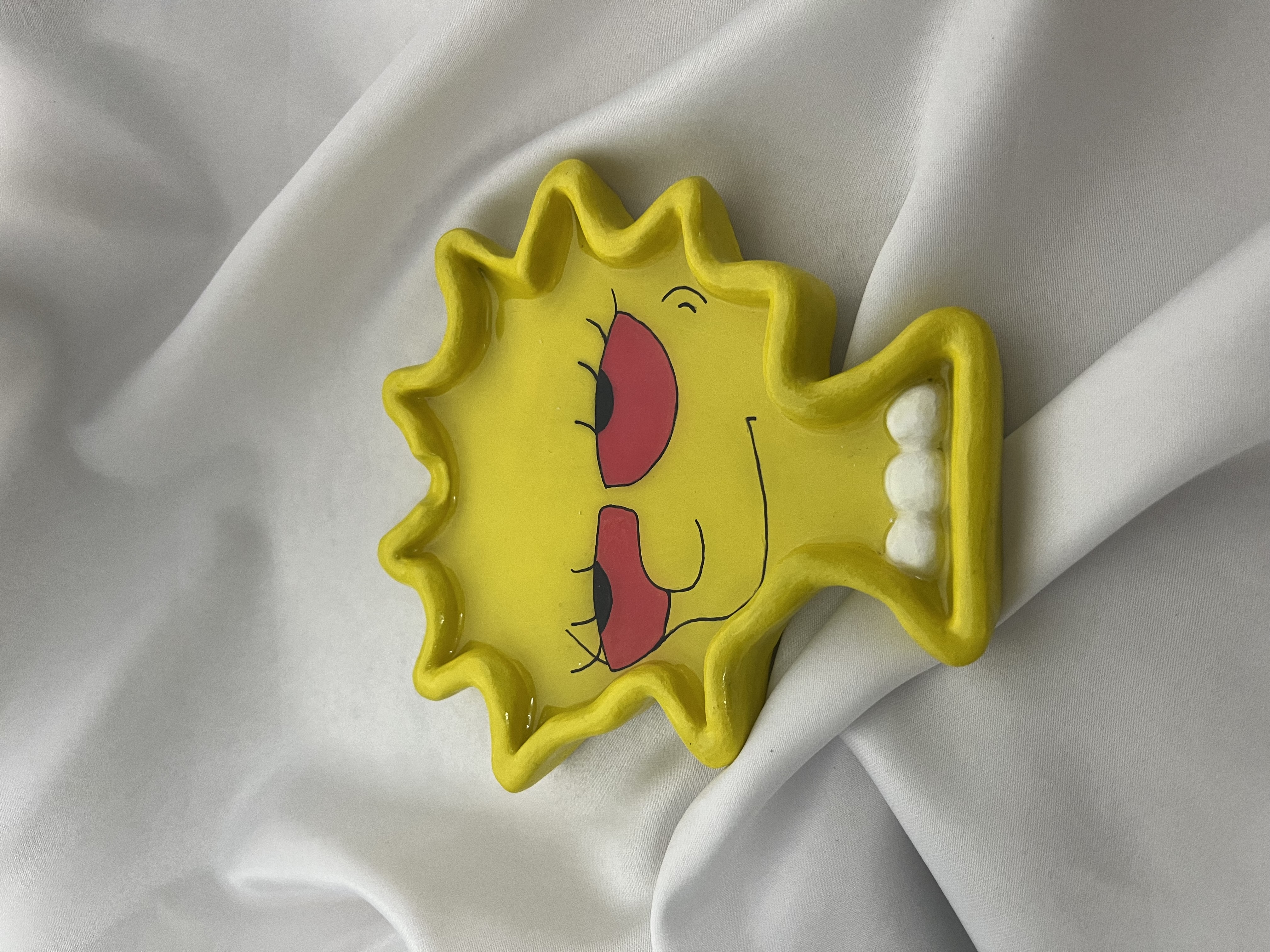 "Lisa Simpson" Tasarımlı El Yapımı Epoksi Kil Tabak / Küllük